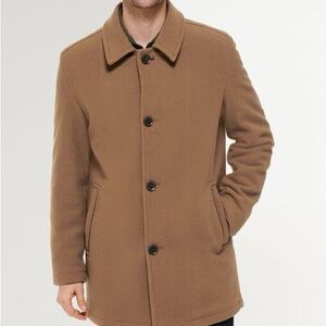 Brand New with Tags Cole Haan Men's Car Coat Wool Blended Caramel Color Size M